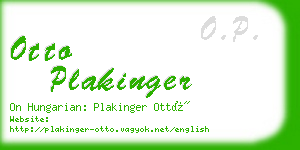 otto plakinger business card